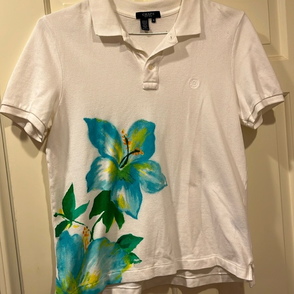 Chaps. Polo shirt. Tropical white. Medium - Picture 1 of 4